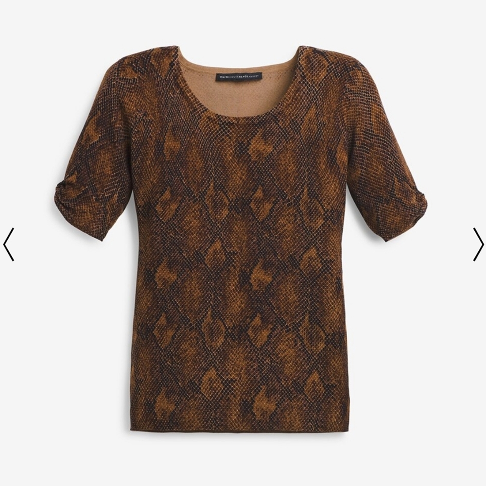 White House Black Market Snake Print Pullover XS